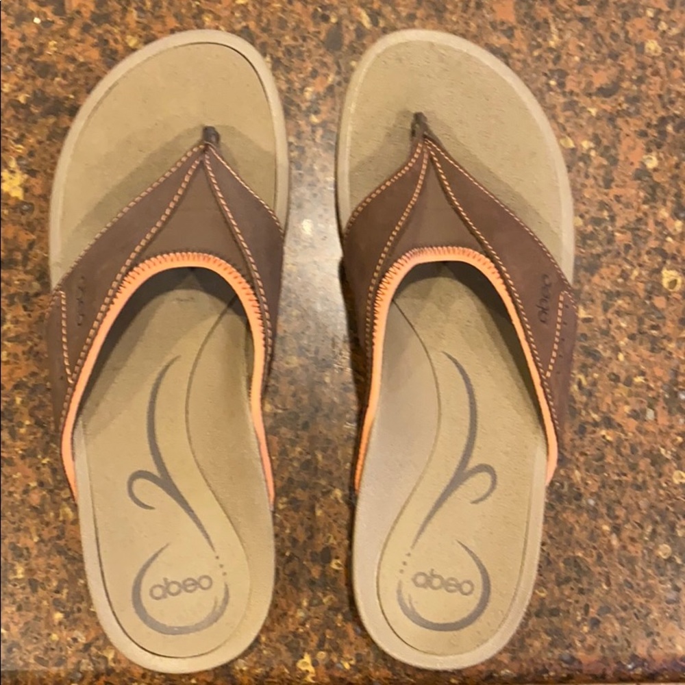 Women’s’s Abeo Orthotic Flip flops Brown/Pink